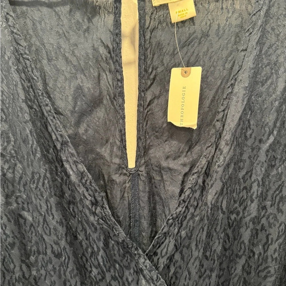 NEW Maeve Anthropologie Jacqueline Jacquard Romper Jumpsuit Navy Blue flowy USS - Picture 5 of 7